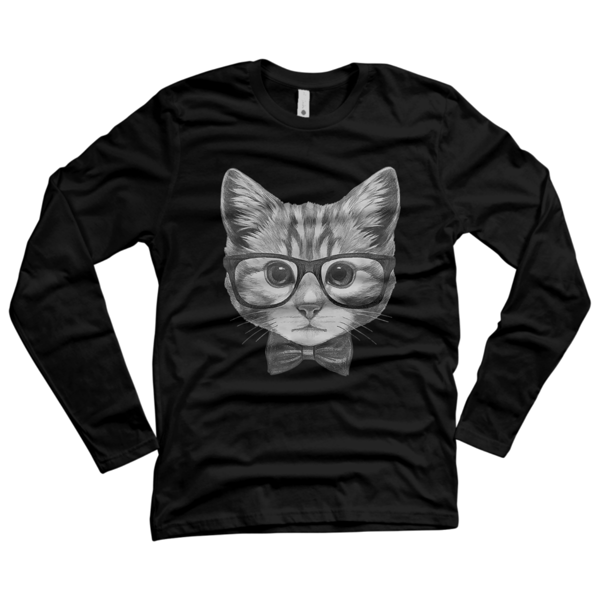 cat wearing glasses shirt